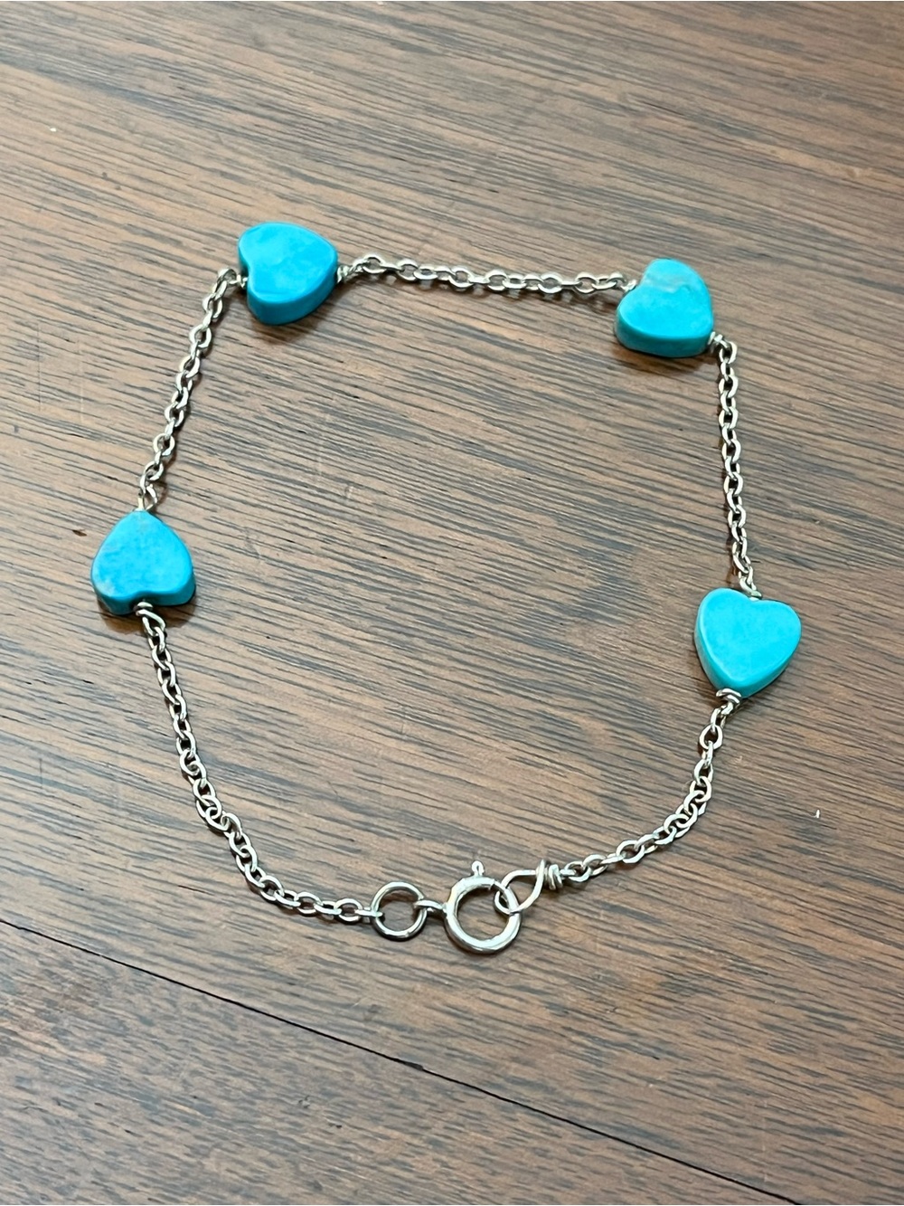 Turquoise Heart Chain Bracelet - Women Jewelry